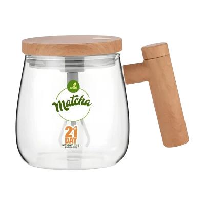 Automatic borosilicate glass self-stirring matcha cup
